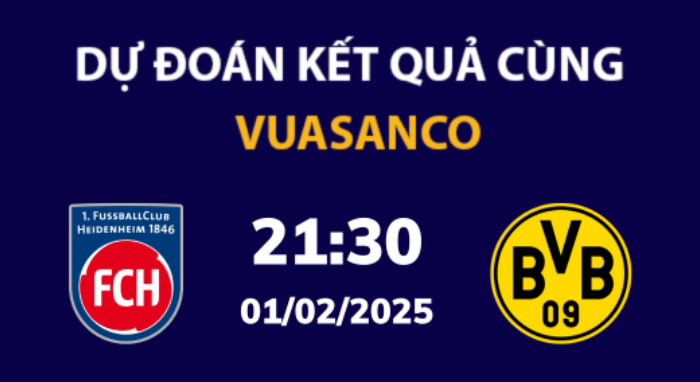 Soi kèo Heidenheim vs Dortmund – 21h30 – 01/02 – Bundesliga